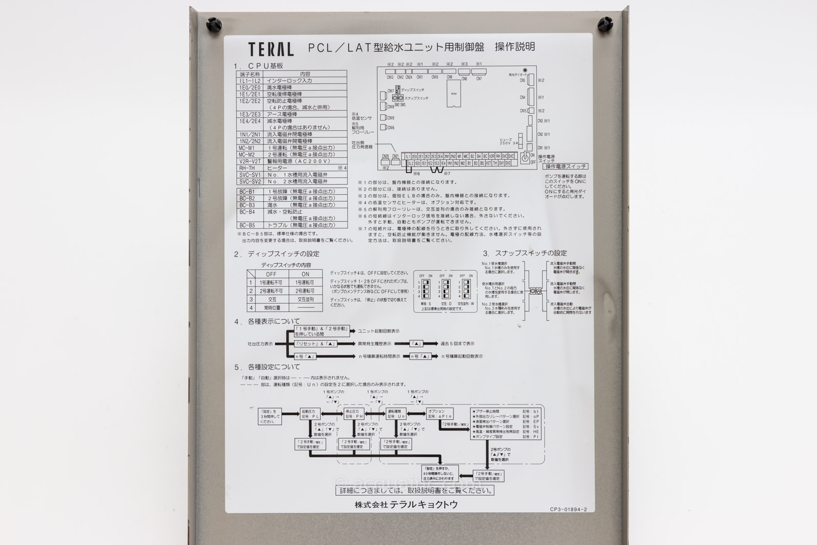 テラル SX-LAT403-51.5D制御盤 BQSXF-2D-1.5 | 給水ポンプ交換 マンション・ビル・工場︱株式会社 アクア